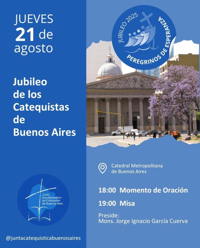 Así será el Jubileo de los Catequistas en Buenos Aires. 