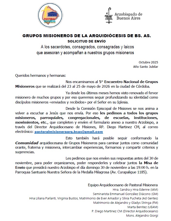 Comunidad arquidiocesana de Grupos misioneros.