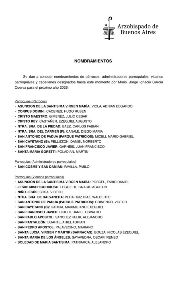 Comunicado nuevos nombramientos 2026.