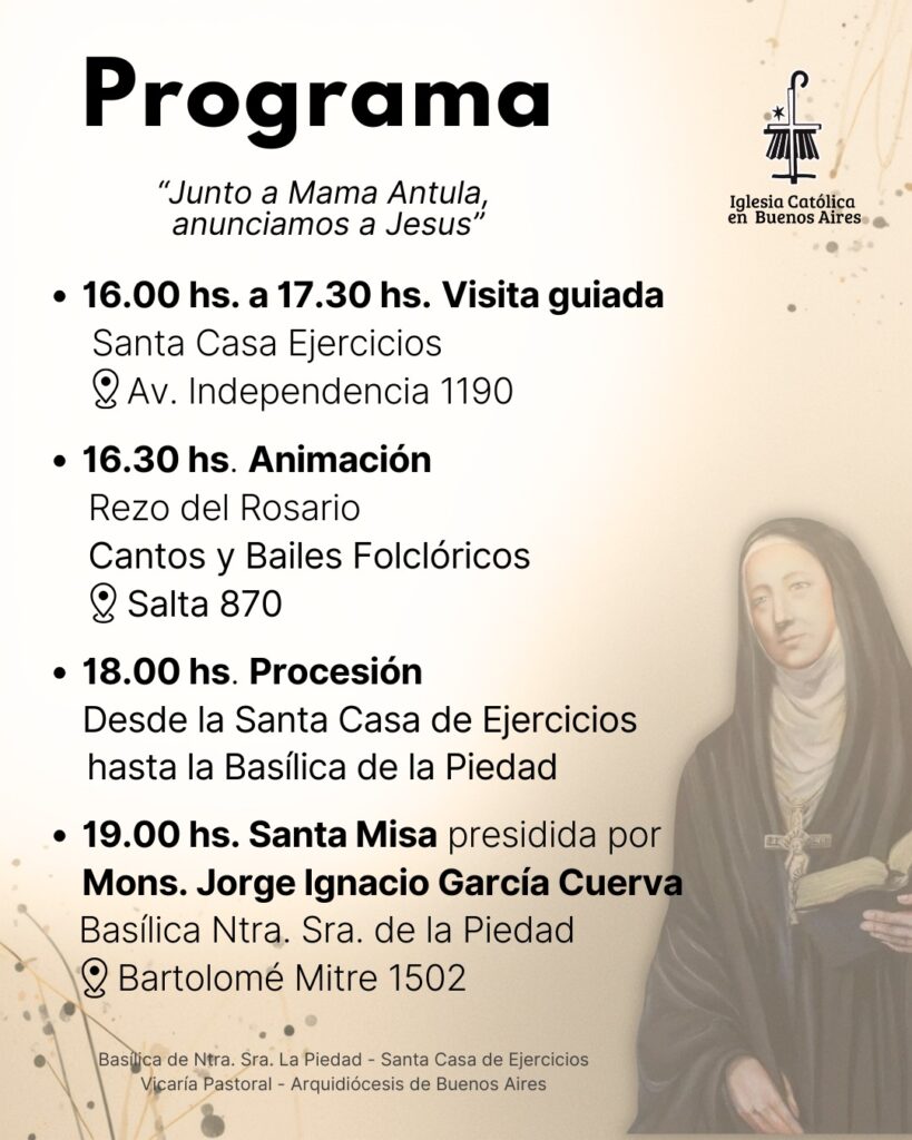 Memoria Litúrgica de Santa Mama Antula 2026. 