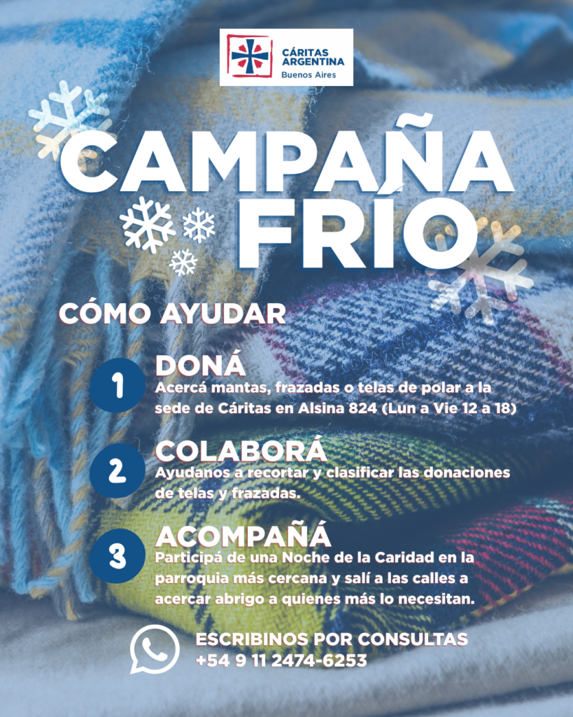 Cáritas Buenos Aires lanza Campaña Frío