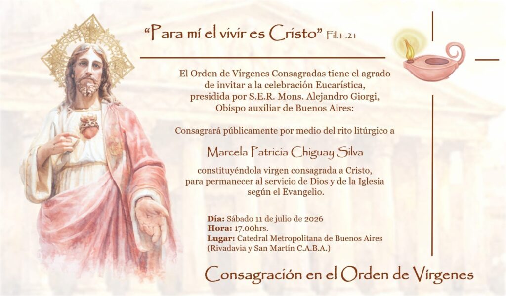 Marcela Patricia Chiguay Silva recibirá su consagración públicamente.