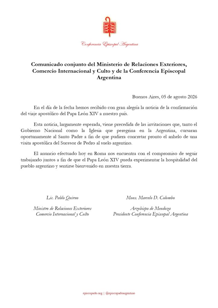 Comunicado conjunto de la CEA y Cancillería
